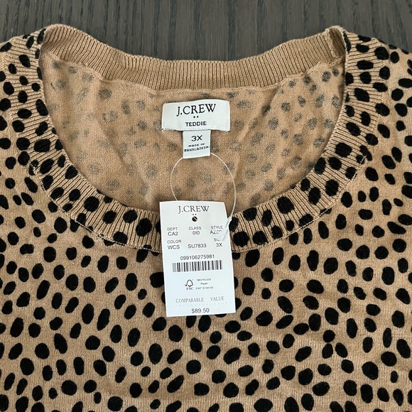 J. Crew Factory Cheetah Teddie Sweater - Picture 4 of 5